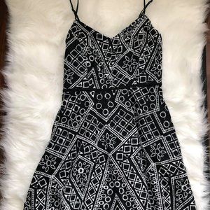 Banana Republic Geo Lace Strappy Dress, Black/Whit